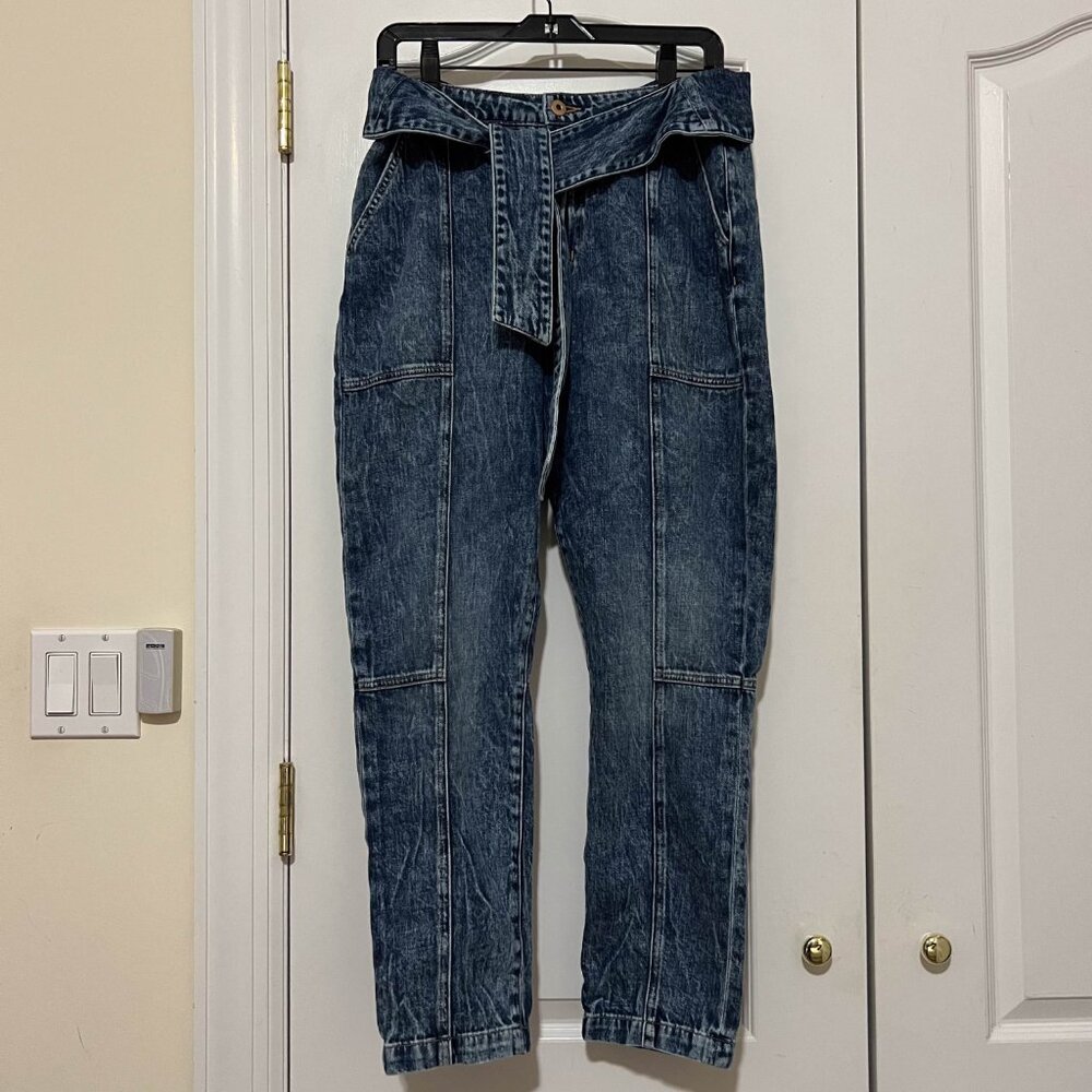 Jonathan Simkhai Standard Henley Tie-Waist Straight Jeans Size 31 NWOT